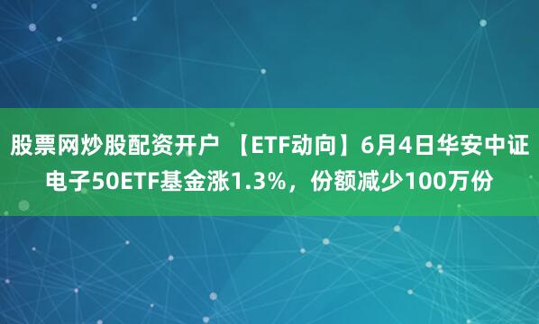 股票网炒股配资开户 【ETF动向】6月4日华安中证电子50ETF基金涨1.3%，份额减少100万份